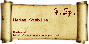 Hadas Szabina névjegykártya